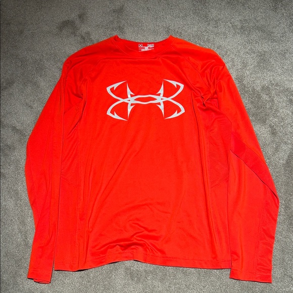 Under Armour Men's Bright Red Long Sleeve Tee - Picture 1 of 3